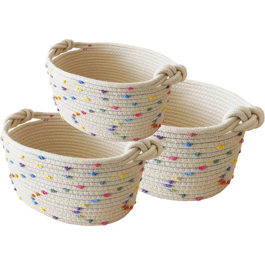 A colored bean storage basket