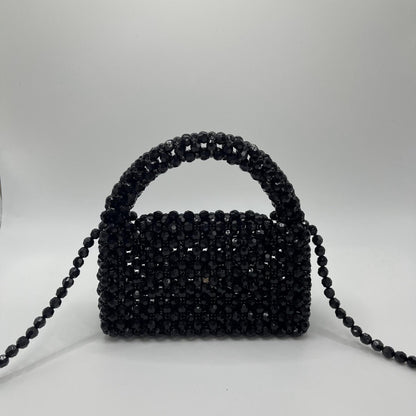 A simple premium retro champagne small mobile phone bag homemade heavy industry oblique span portable woven beaded bag DIY material bag