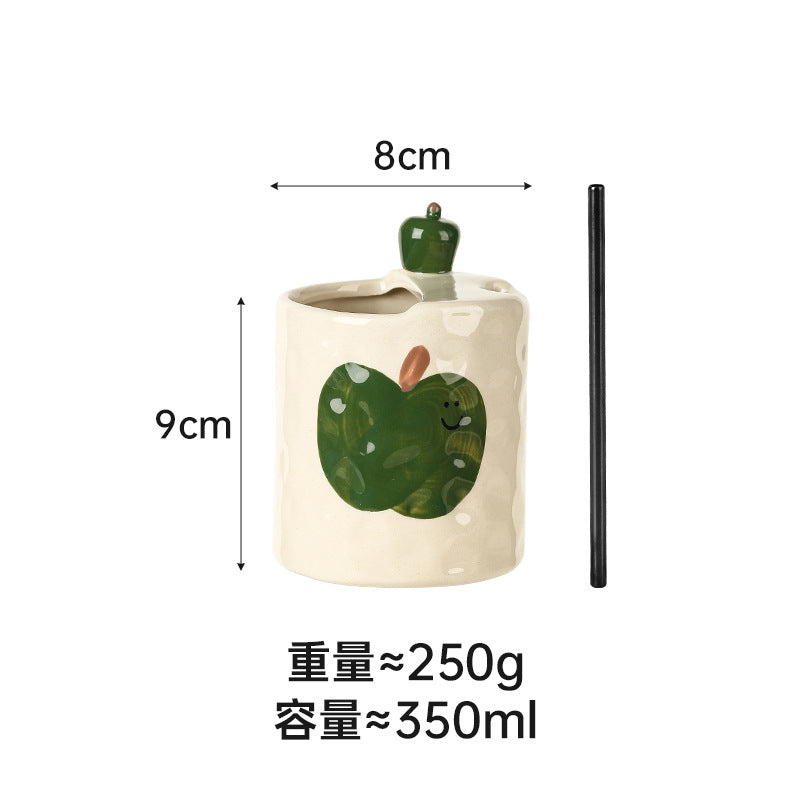 A apple ceramic cup
