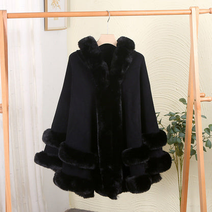 A new loose fur collar shawl