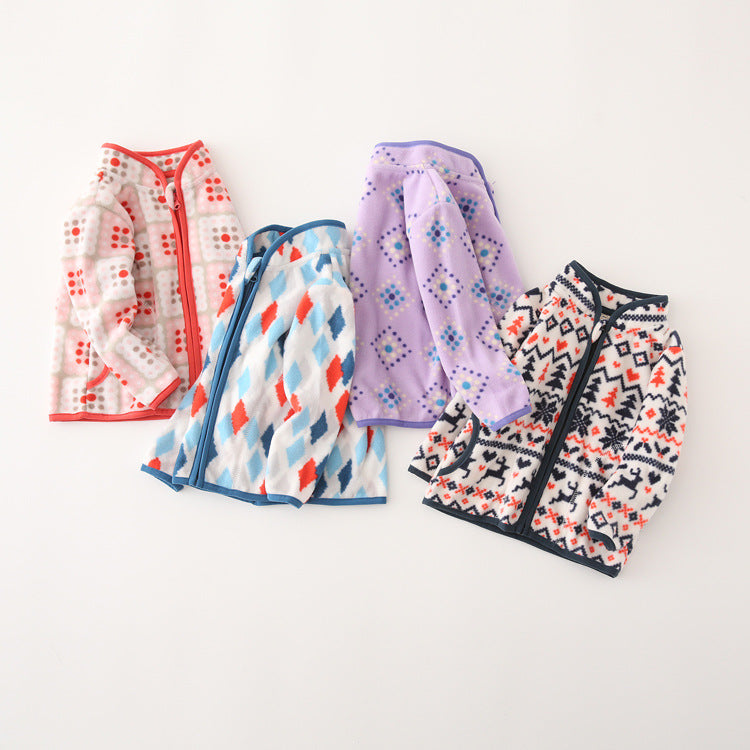A children's warm fleece jacket for winter