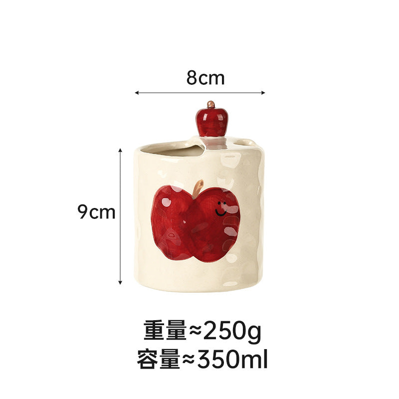 A apple ceramic cup