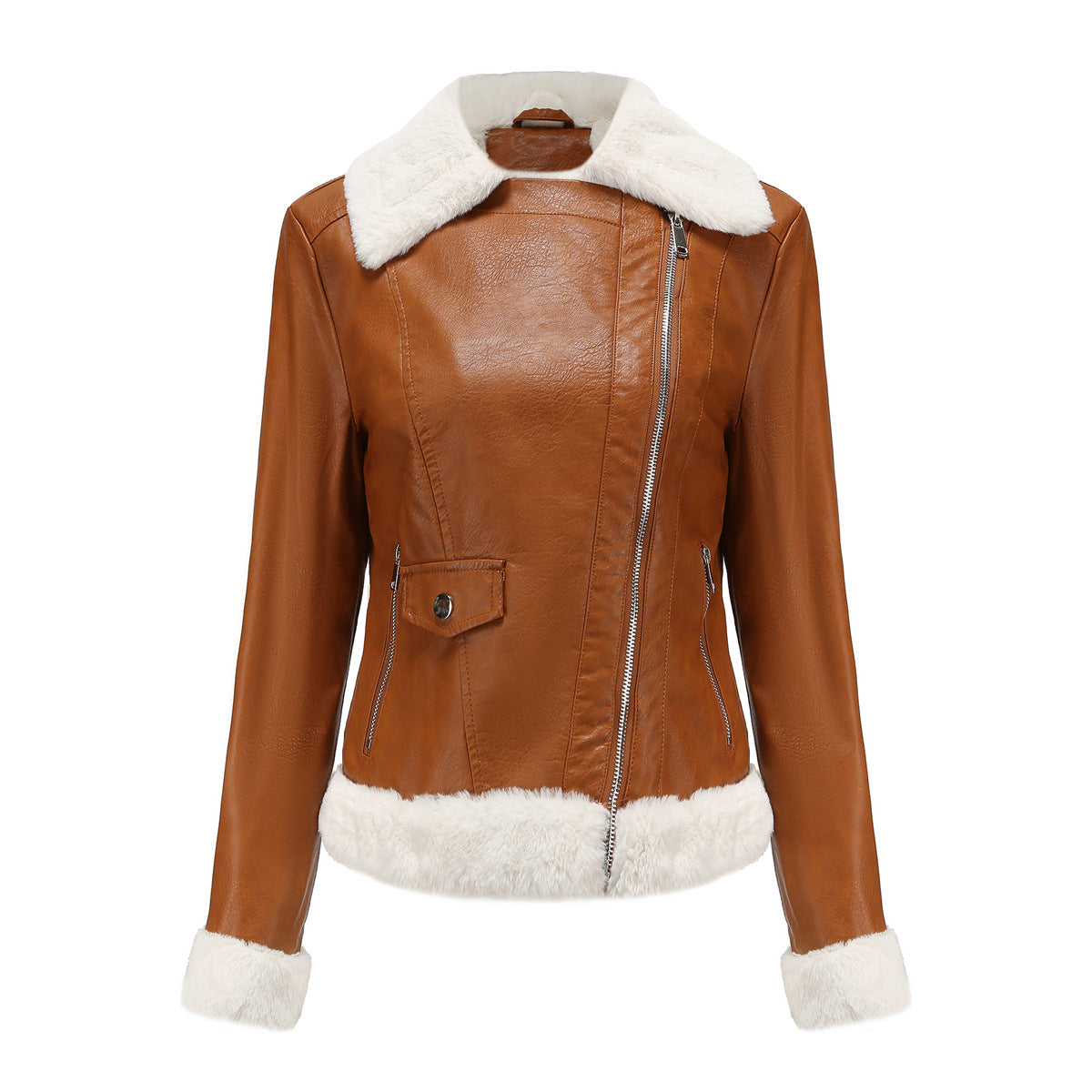 A women's leather jacket