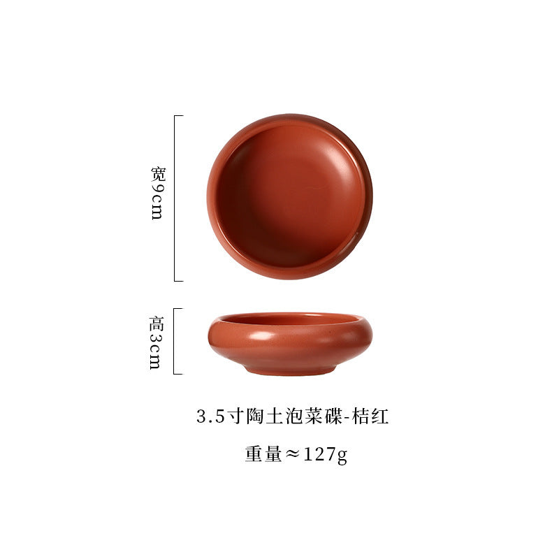 A Coarse pottery sauce plate Household sauce plate Restaurant small dish Japanese ceramic plate High value soy sauce vinegar plate
