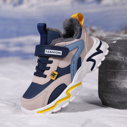 A boys cotton shoes sports shoes new velvet cotton shoes medium