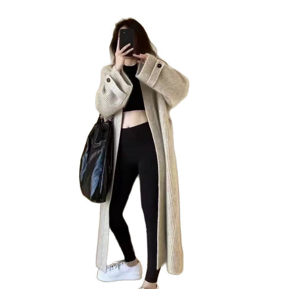 A long sweater knit jacket