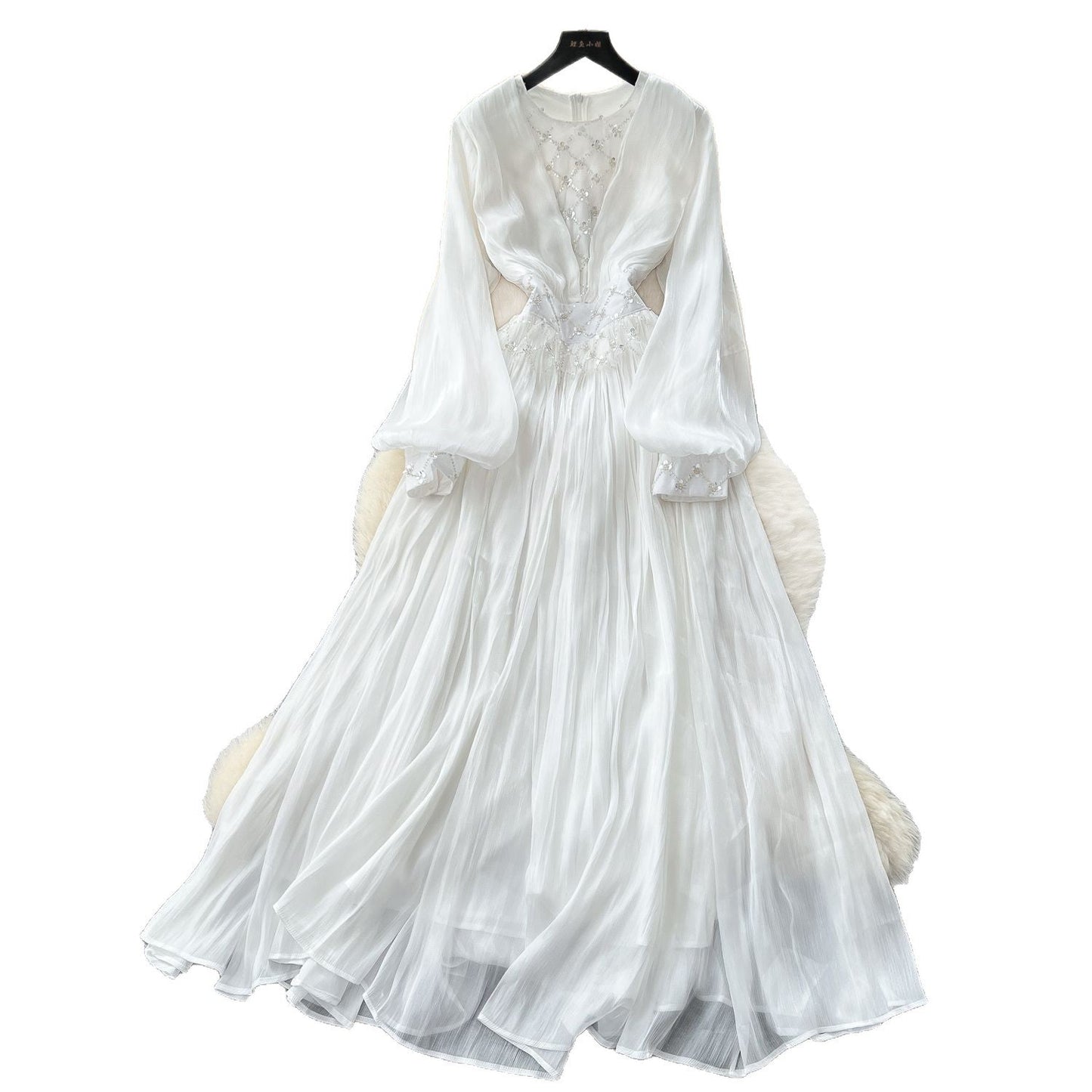 A sequined beaded dress