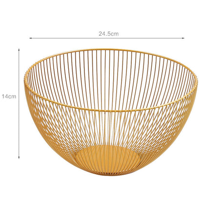 A wrought iron snack pot fruit plate storage