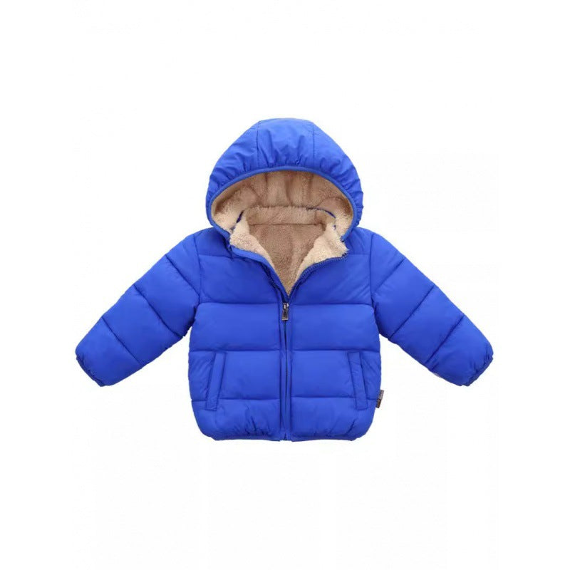 A children's down cotton-padded clothes, winter clothes, down boys and girls, small and medium-sized children's clothing, thick hat-off jacket, children's cotton-padded jacket