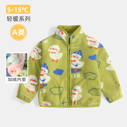 A children's warm fleece jacket for winter
