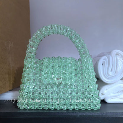 A niche design bag women's summer high-value girlfriends with the same multi-color cut beaded bag handmade DIY handbag