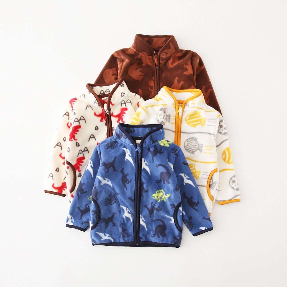 A children's warm fleece jacket for winter