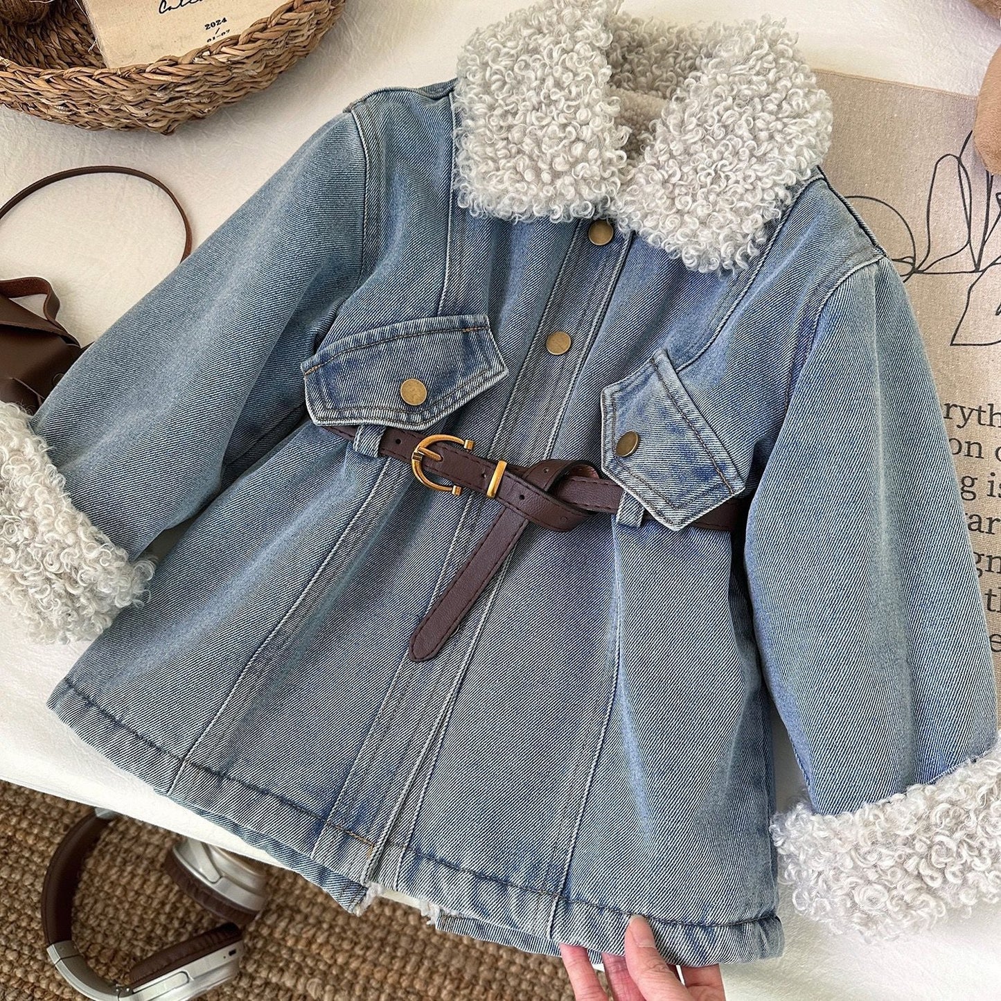 A girl's denim dress