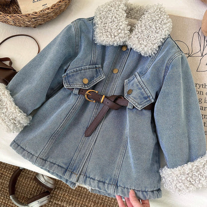 A girl's denim dress