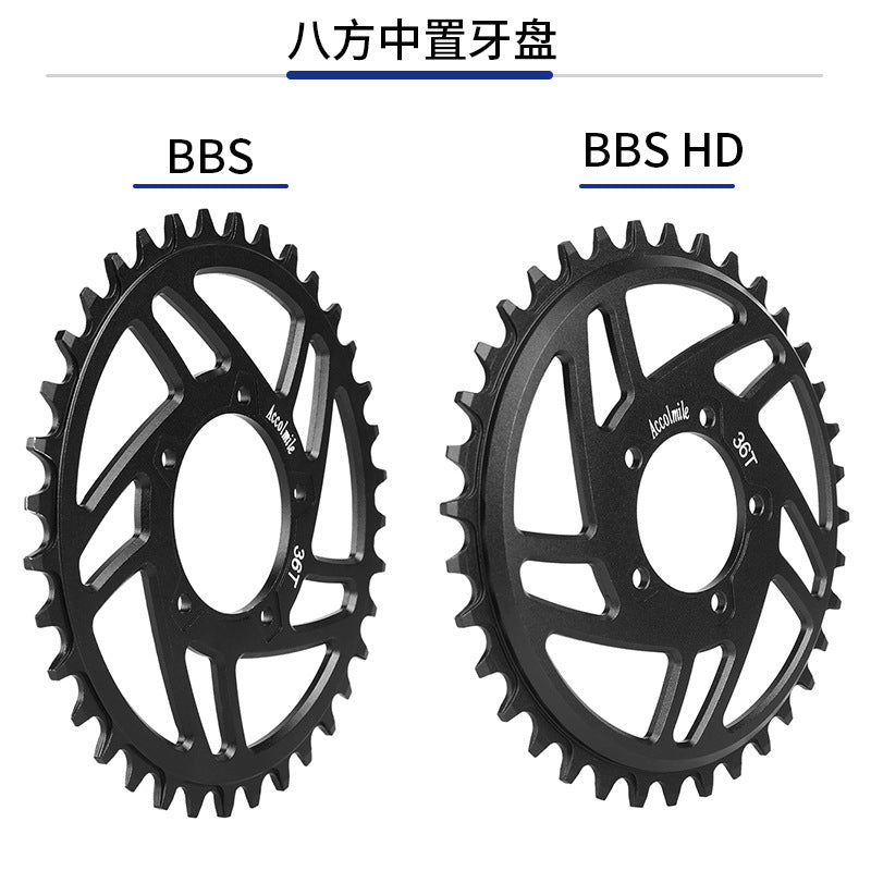 A Bafang central motor tooth plate 36T is suitable for BBS01 02 electric bicycle modified aluminum plate