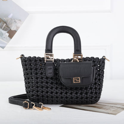 A woven handbag
