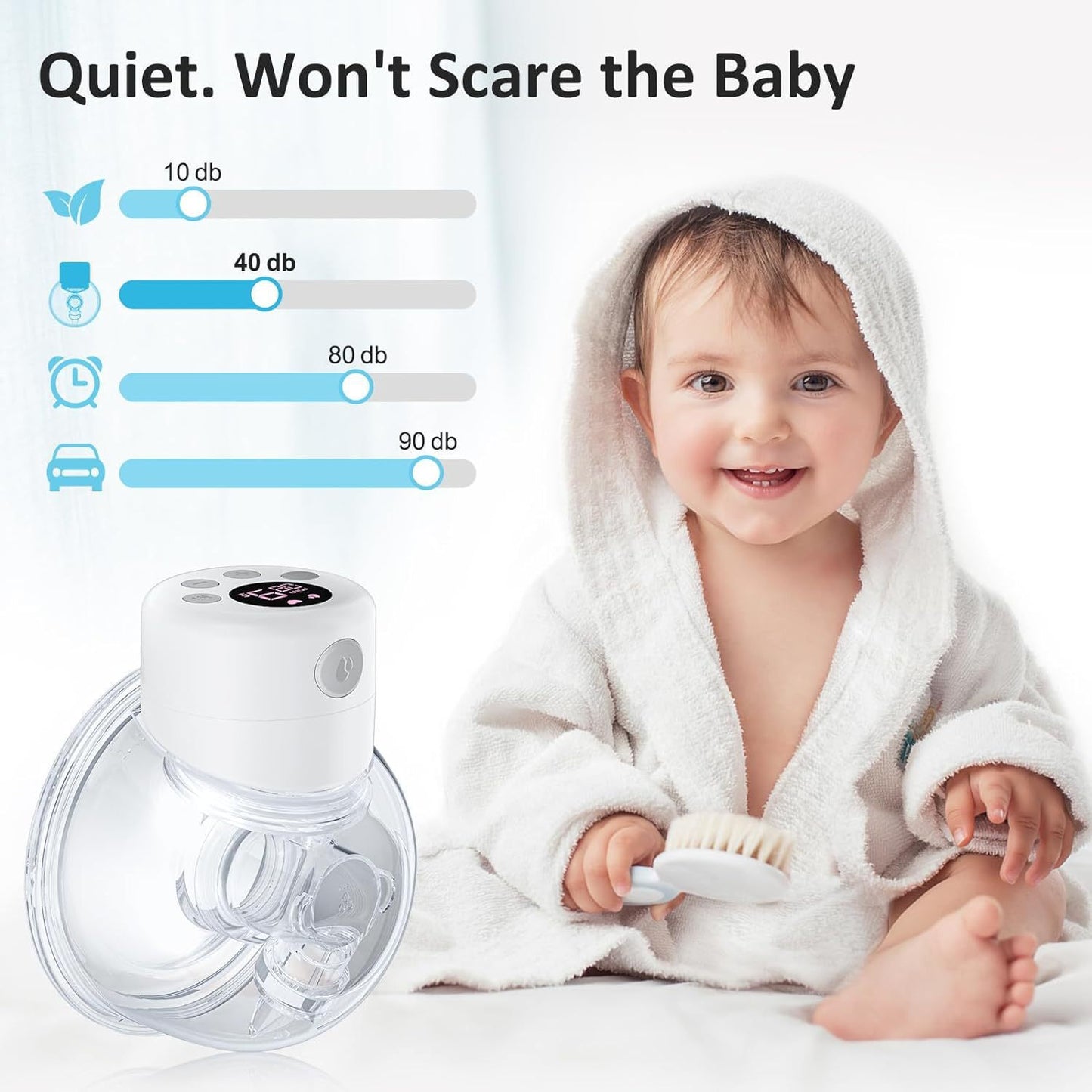 A Electric breast pump hand-free wearable bilateral, large suction silent milking device