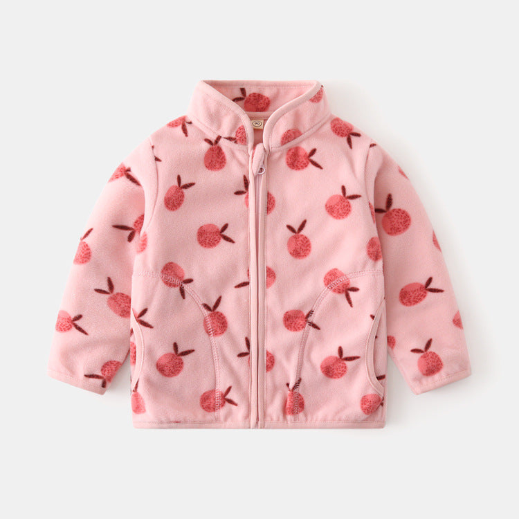 A children's warm fleece jacket for winter