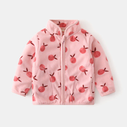 A children's warm fleece jacket for winter