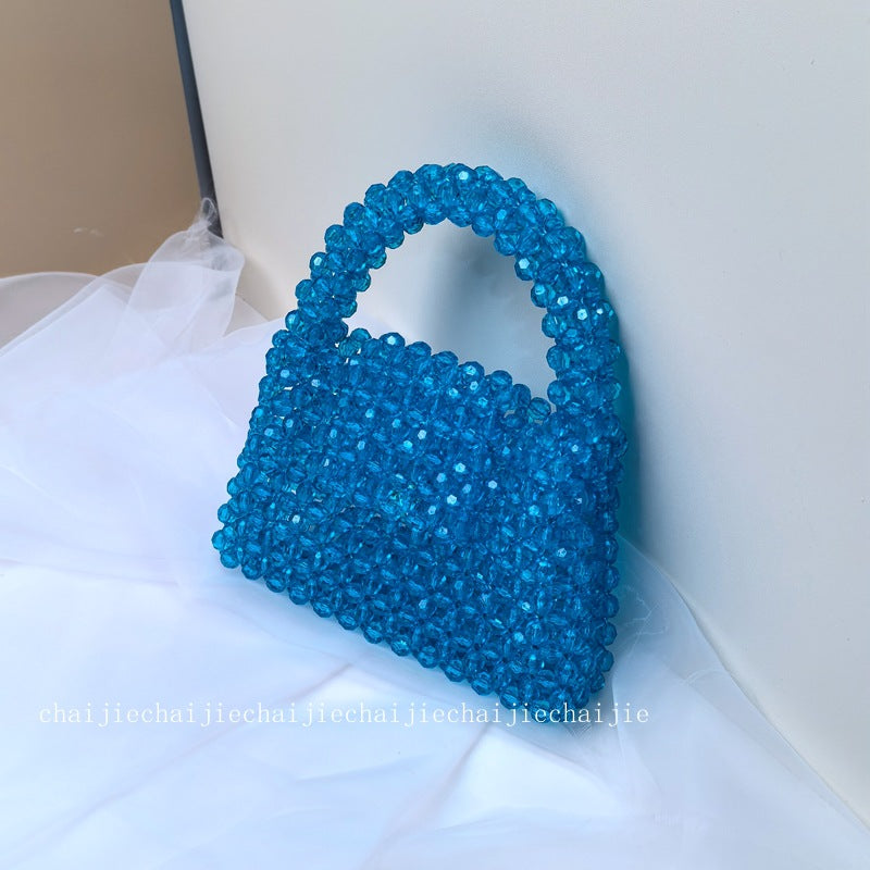 A niche design bag women's summer high-value girlfriends with the same multi-color cut beaded bag handmade DIY handbag
