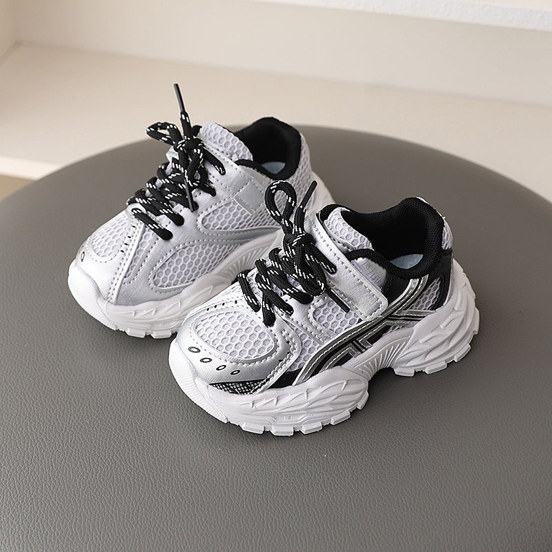 A children's sports shoes boys spring and autumn new girls shoes dad shoes mesh breathable boys running shoes kindergarten