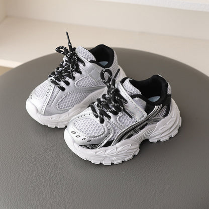 A children's sports shoes boys spring and autumn new girls shoes dad shoes mesh breathable boys running shoes kindergarten