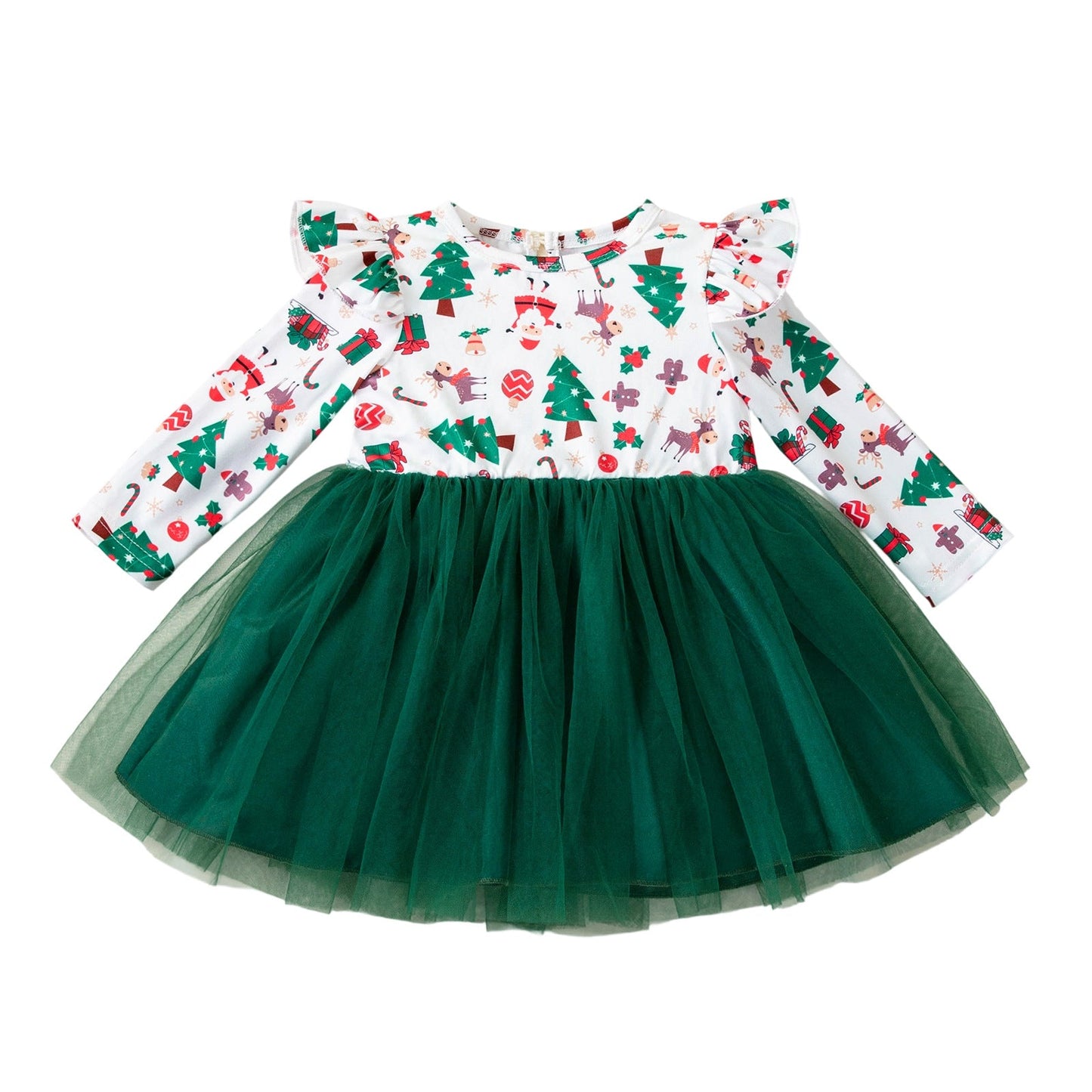 A children's long-sleeved mesh dress