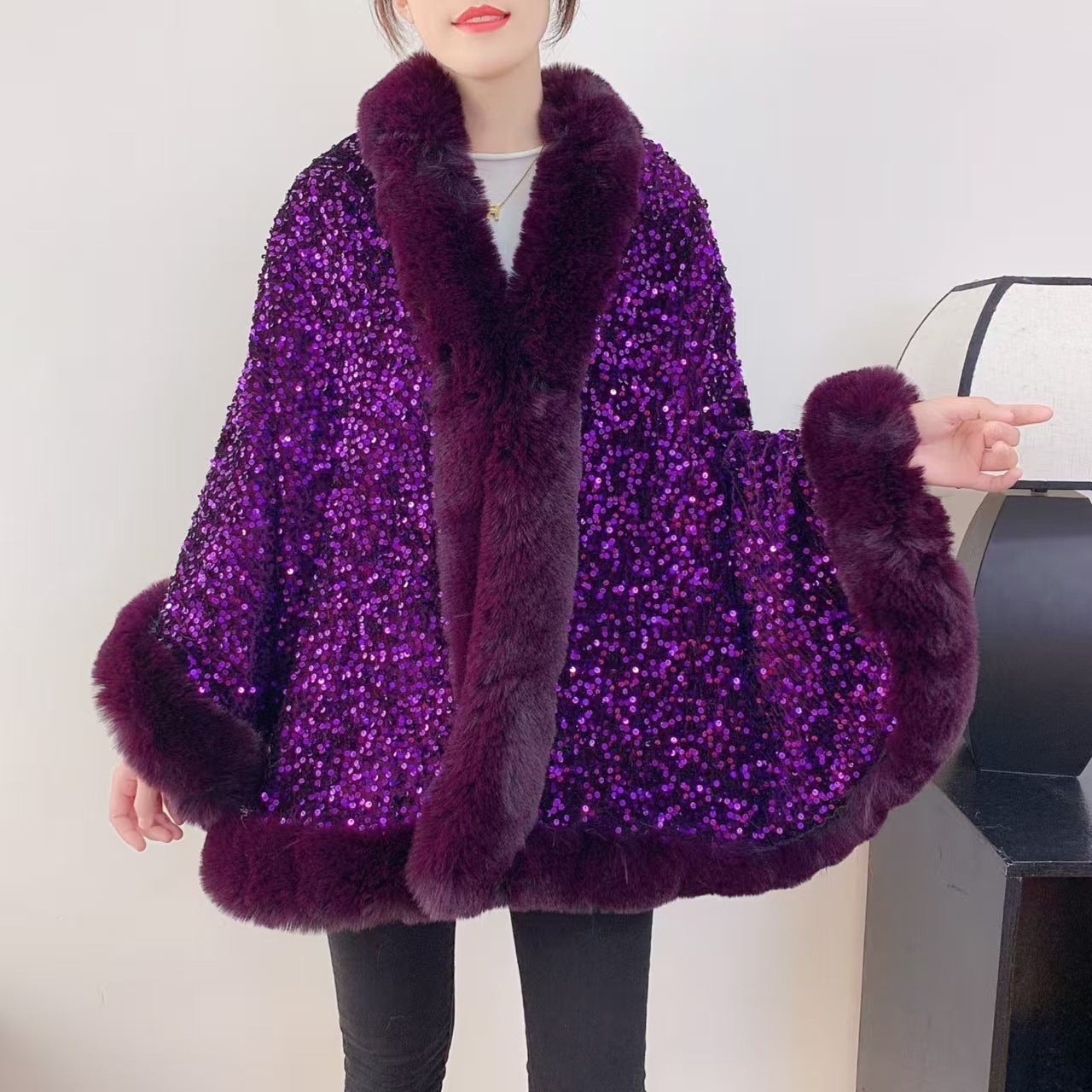 A faux fur jacket