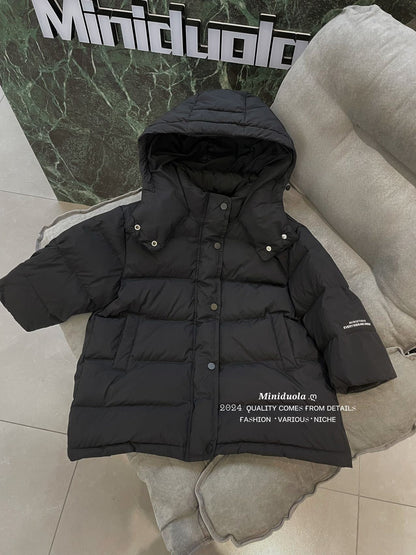 A autumn and winter new Korean version of children's cold clothing fashionable versatile Korean version thickened hooded warm jacket warm hands