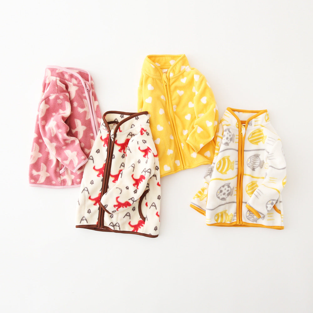 A children's warm fleece jacket for winter