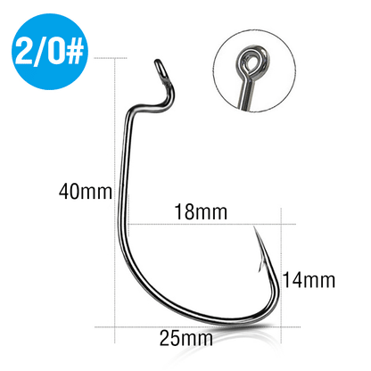 A Luya Wide-bellied Crank Hook with Hole Barbed Fishing Hook