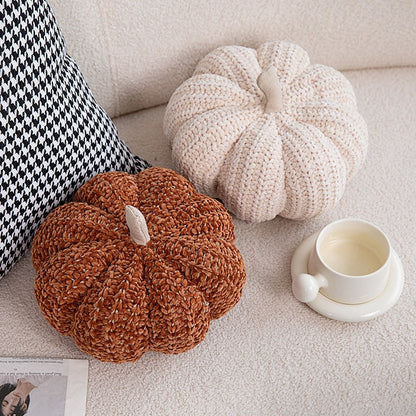 A wool pumpkin throw pillow decorative ornament