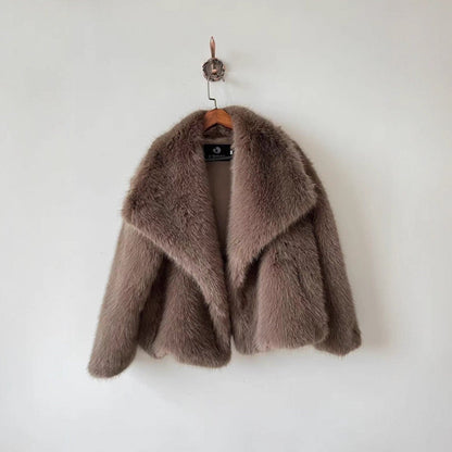 A faux fur coat