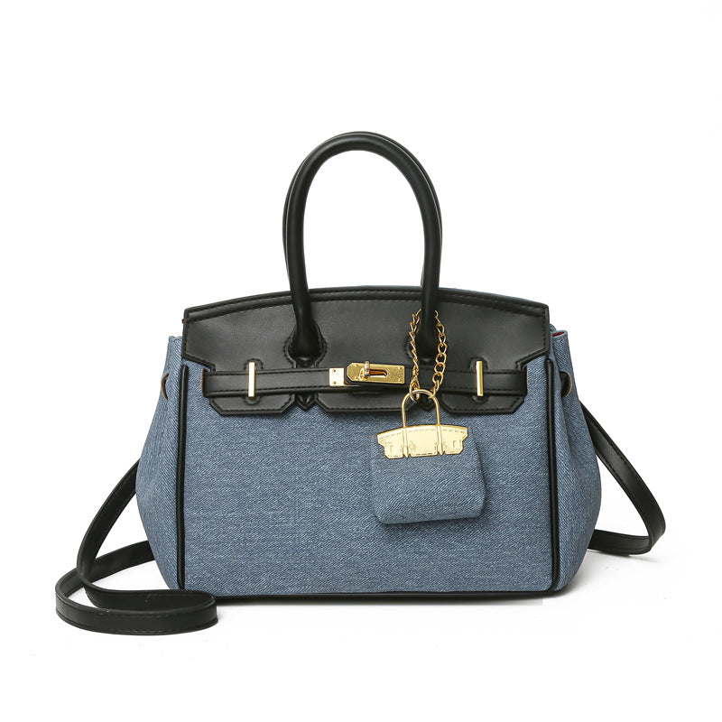 A denim handbag