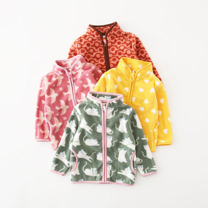 A children's warm fleece jacket for winter