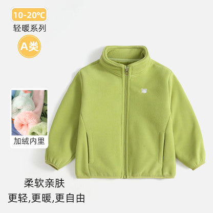 A children's warm fleece jacket for winter