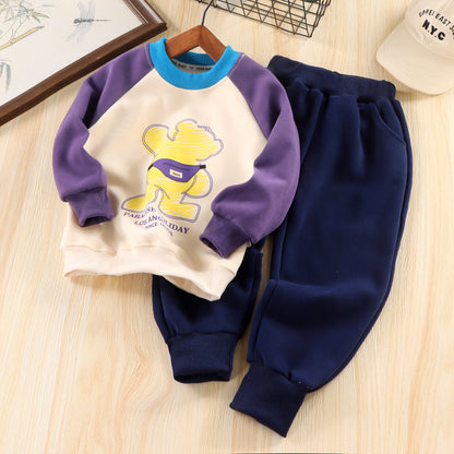 A Children's cartoon sweatshirt and pants set