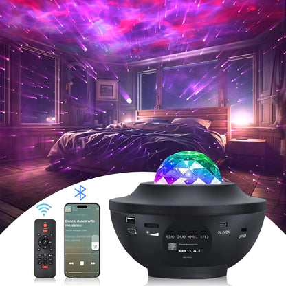 A Gypsy Laser Starry Sky Projection Light Ambient Light Bluetooth Music USB Flame Bowl Water Pattern Light Night Light