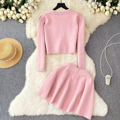 A knitted skirt set
