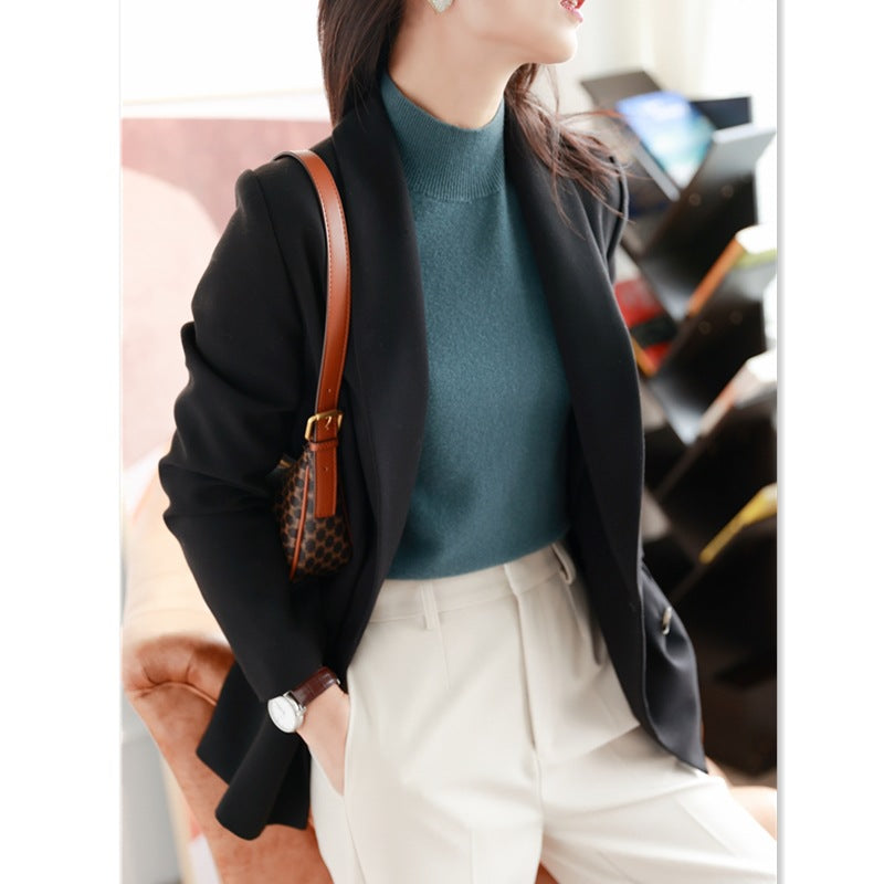 A knitted long-sleeved top