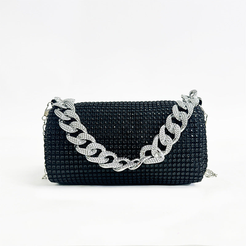 A mesh drill chain bag women's new spring personalized foreign style explosion single shoulder niche dinner bag women