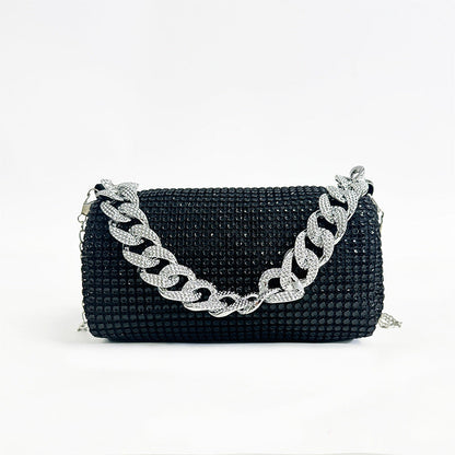 A mesh drill chain bag women's new spring personalized foreign style explosion single shoulder niche dinner bag women
