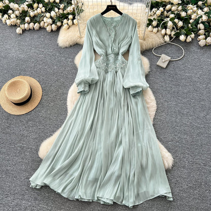 A sequined beaded dress