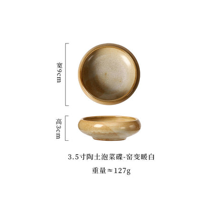 A Coarse pottery sauce plate Household sauce plate Restaurant small dish Japanese ceramic plate High value soy sauce vinegar plate