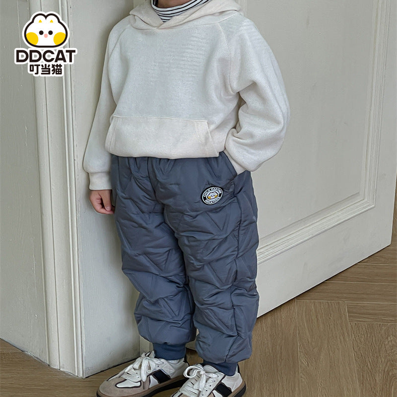 A children's down cotton pants