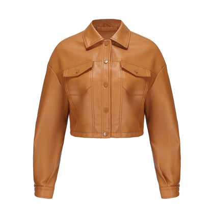 A women's leather jacket