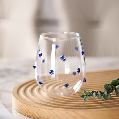 A glass drinking cup