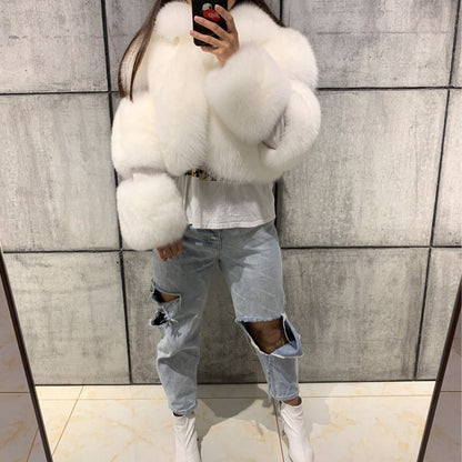 A faux fur jacket