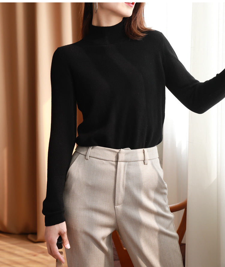 A knitted long-sleeved top