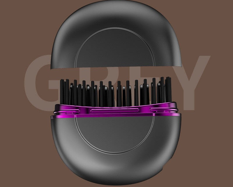 A Mini Hair Straightening Comb Wireless New Rechargeable Hair Straightener Portable Hair Care Home Styling Comb without Damaging Hair
